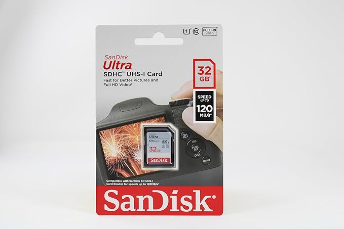 SanDisk 32GB Ultra SDHC UHS-I Memory Card - 90MB/s, C10, U1, Full HD, SD Card - SDSDUNR-032G-GN6IN