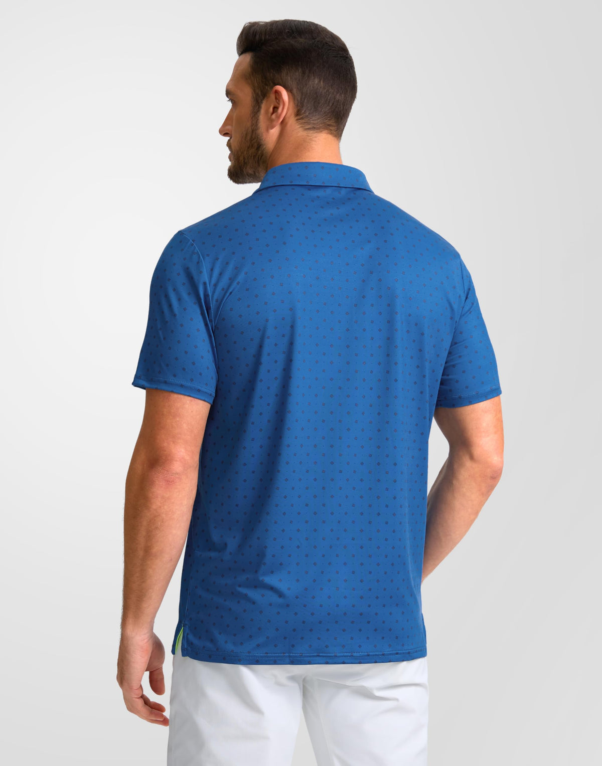 Obla Mens Golf Polo Shirts Short Sleeve Dry Fit Performance Moisture Wicking Casual Print Collared Golf Shirts for Men(Blue Circle_XL)