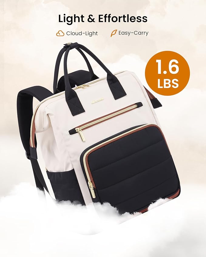 LOVEVOOK Puffer Laptop Backpack for Women, 15.6 Inch Work Backpack purse for Nurse Teacher, College Bookbag Personal Item Travel Bag Computer Daypack for Daily Commute