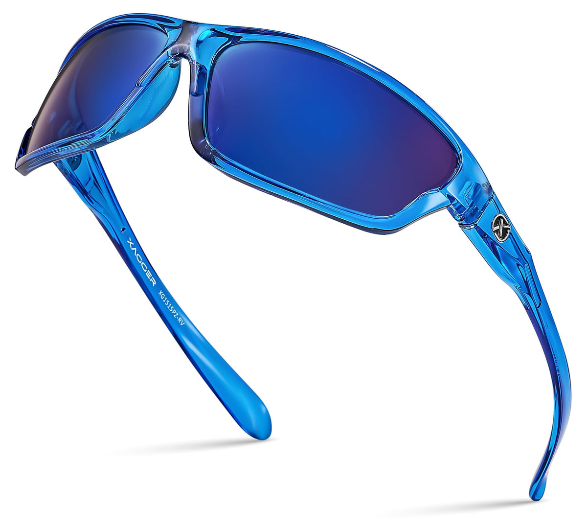 Xagger Polarized Wrap Around Sport Sunglasses for Men Women TR90 Frame Driving Running Fishing