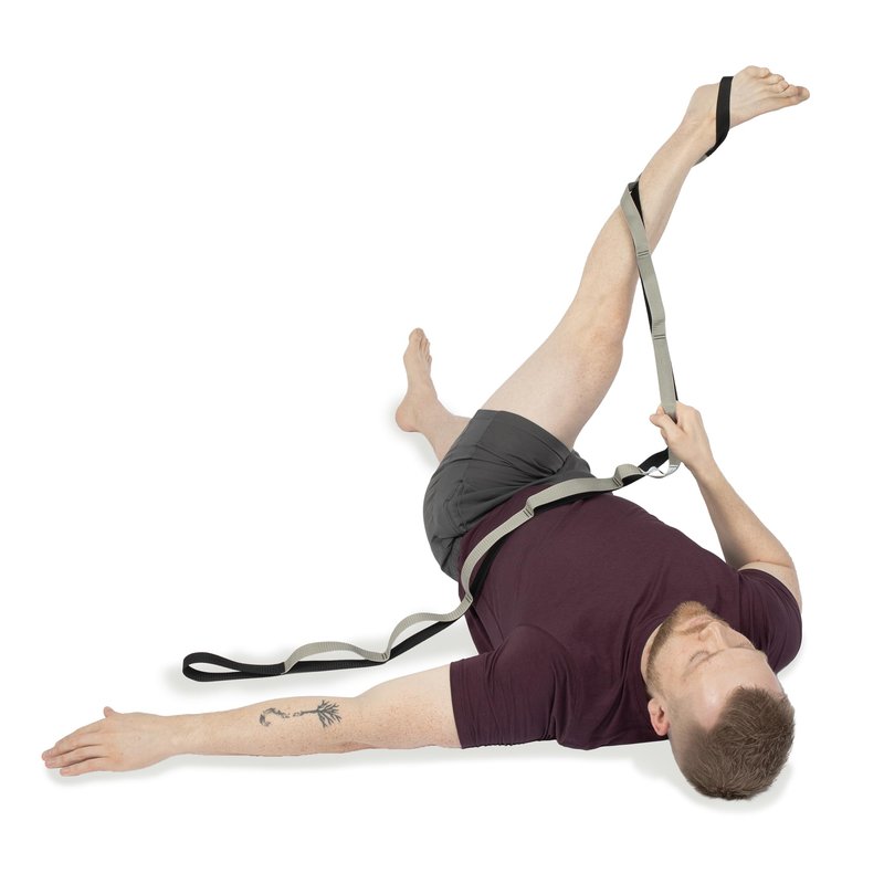 OPTP Stretch Out Strap Pro with Stretching Exercise Book, 11 Loop Stretching Strap for Yoga and Pilates, Physical Therapy Strap for Leg and Knee Recovery. Made in the USA