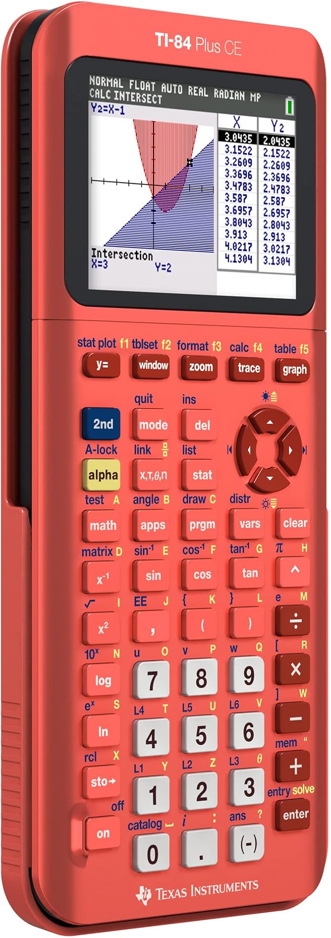 Texas Instruments TI-84 Plus CE Color Graphing Calculator, Coral (Metallic)