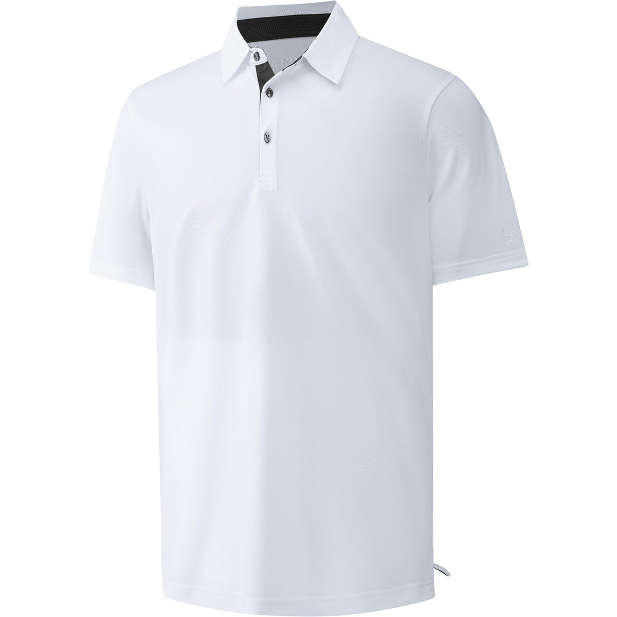 Srysrfp Mens Pique Polo Shirts for Men Short Sleeve Performance Moisture Wicking Quick Dry Casual Sport Collared Men’s Golf Shirts, L White