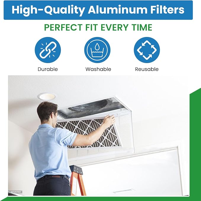 Filter Everything Washable Aluminum Air Filter – 20 x 30 x 1 – Permanent