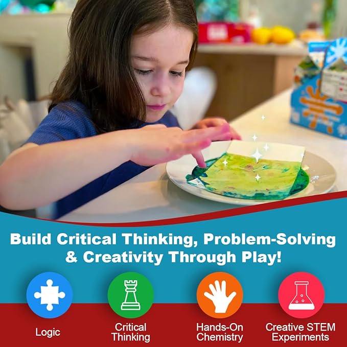 STEM Toys by Griddly Games – Just Add Milk Science & Art Kit, Best Science Kits for Kids Age 8–12, Hands-On Chemistry Set & Creative STEM Experiments