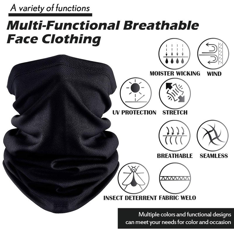 Geyoga 6 Pieces Summer UV Protection Cooling Neck Gaiter Face Clothing Neck Gaiter Mask Scarf Sunscreen Breathable Bandana(Delicate Colors)