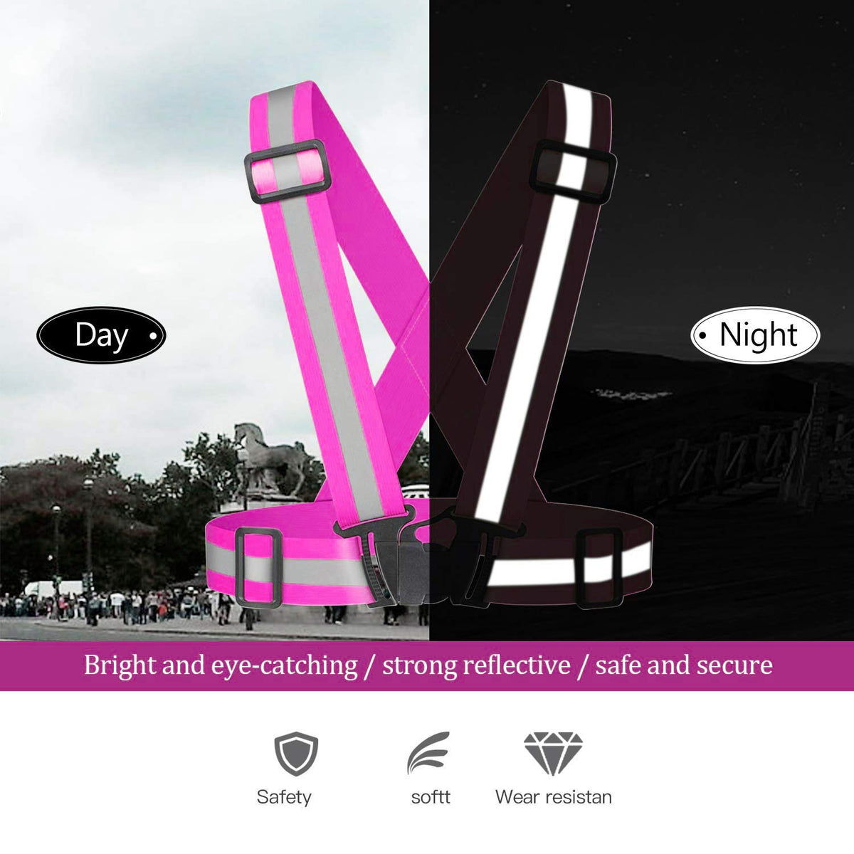 Awnuuw Reflective Vest Running Gear 3Pack, Adjustable Safety Vests