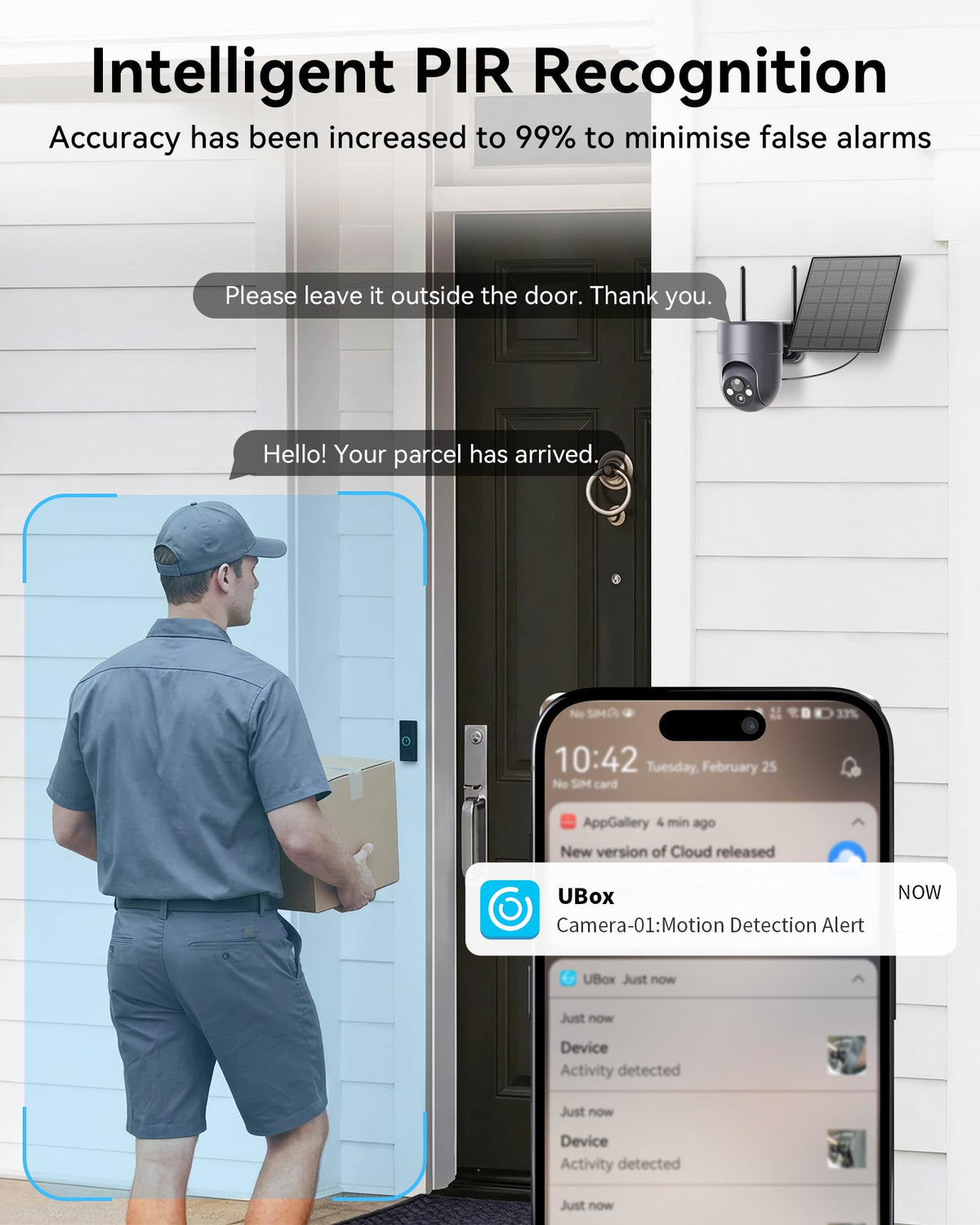 LIWAN Solar Security Cameras Wireless Outdoor, 360° View PTZ Camera for Home Security, 2K HD Color Night Vision, AI Human Detection, IP66 Weatherproof, 2.4GHz WiFi Only