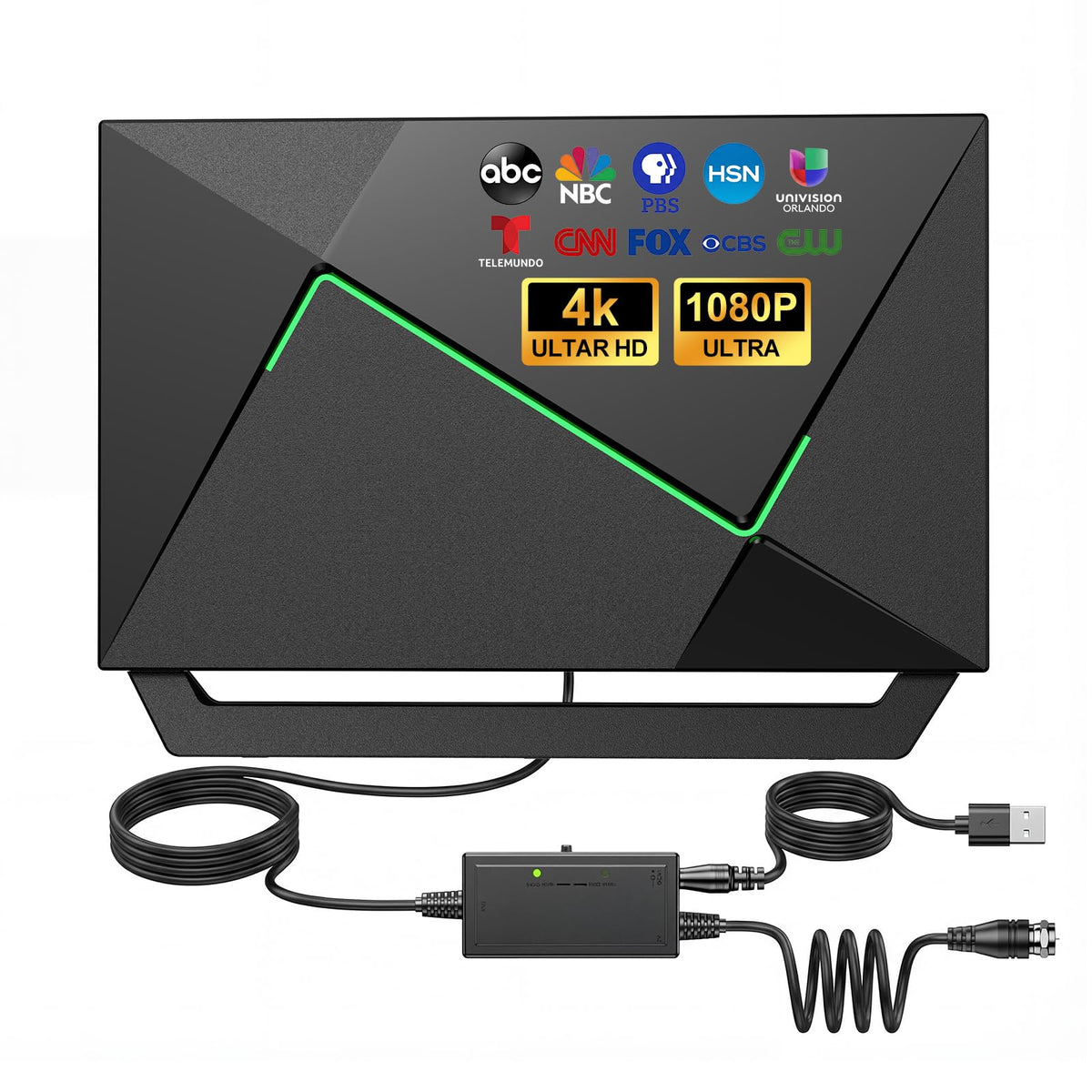 2026 TV Antenna for Smart TV Indoor for Local Channels HD Digital Antenna Outdoor Long Range Reception with Amplifier Signal Booster Supports 4K 1080p HD