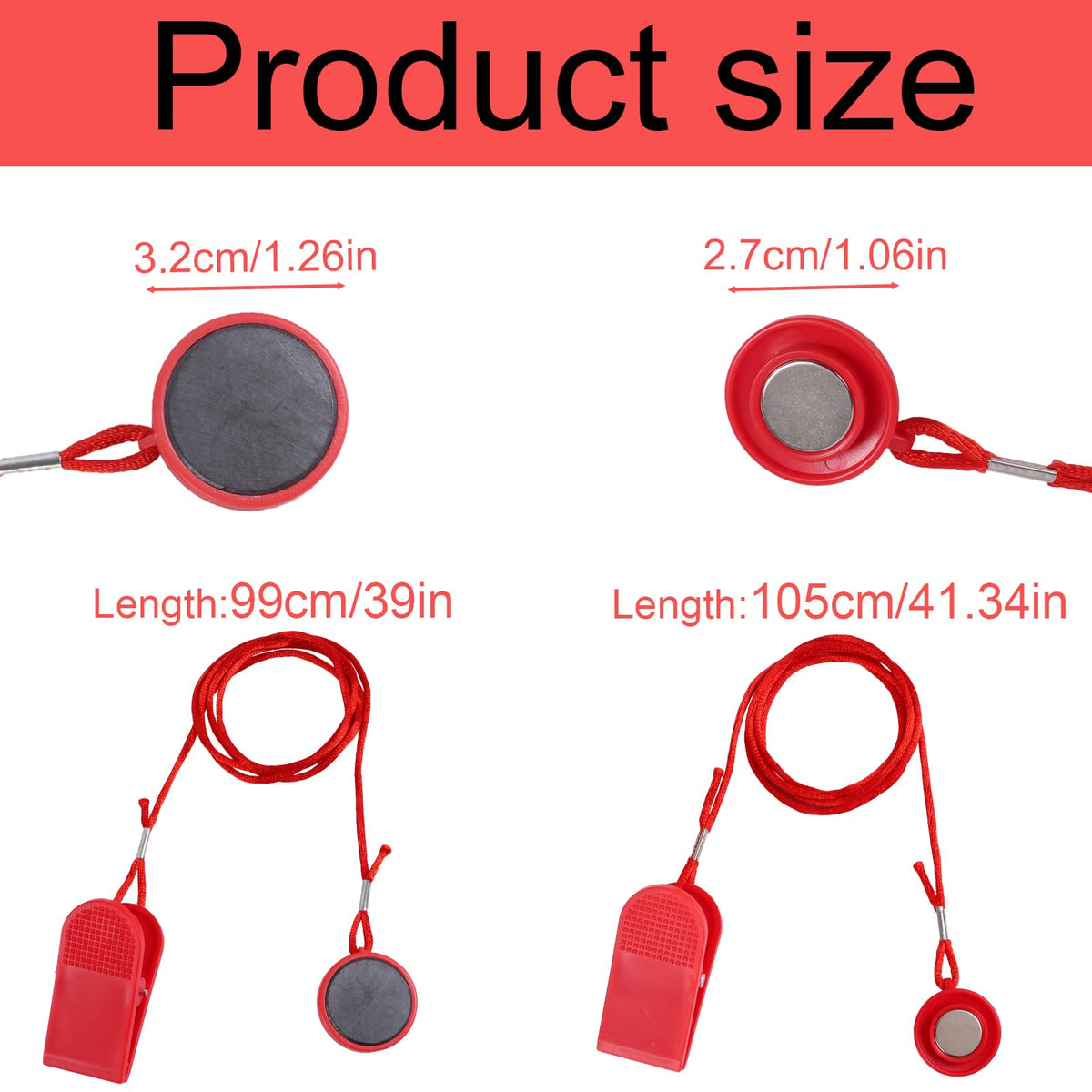 2pcs Universal Treadmill Magnet Safety Keys, 2 Styles Treadmill Magnetic Key Replacement Parts Round Magnetic Safety Switch Running Machine Emergency Stop Magnets Accessories