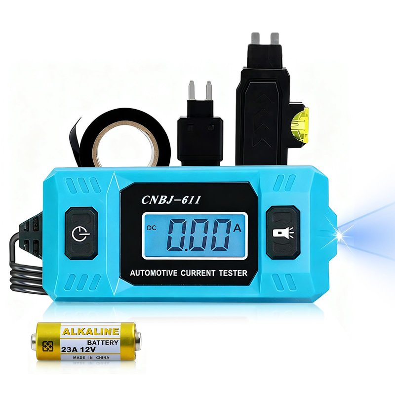 Automotive Battery Drain Tester, Parasitic Drain Detection Tool with Voltage Display, Car Battery Leakage Checker, High-Precision Current Meter for Cars Trucks RV (1PC)
