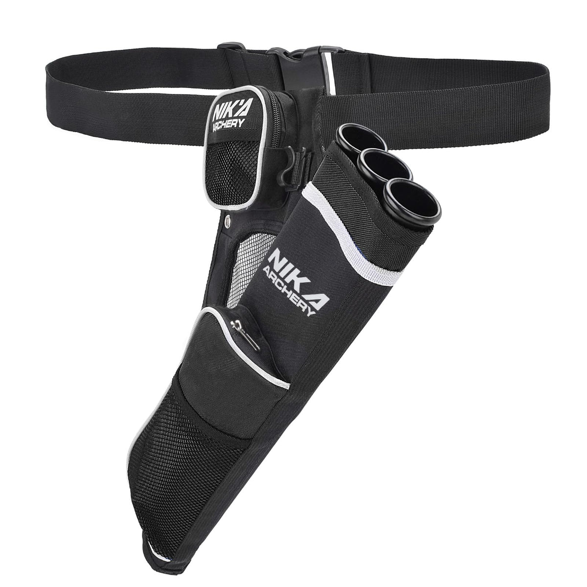SHENG-RUI Archery Arrow Quiver Holder, L/R 3-Tubes Hip Quiver Arrow Bag with Adjustable Belt for Youth & Adults Arrows Hunting Target Practicing