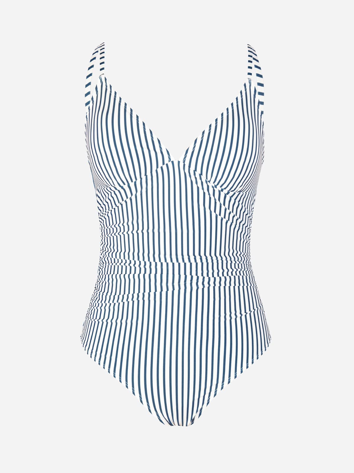 CUPSHE Women One Piece Swimsuit Bathing Suits Stripe Deep V Neck Tummy Control Low Back Adjustable Straps XL