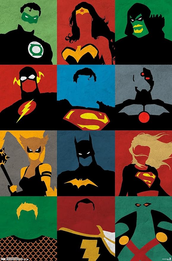 Trends International DC Comics - Justice League - Minimalist Wall Poster, 22.375" x 34", Premium Unframed Version