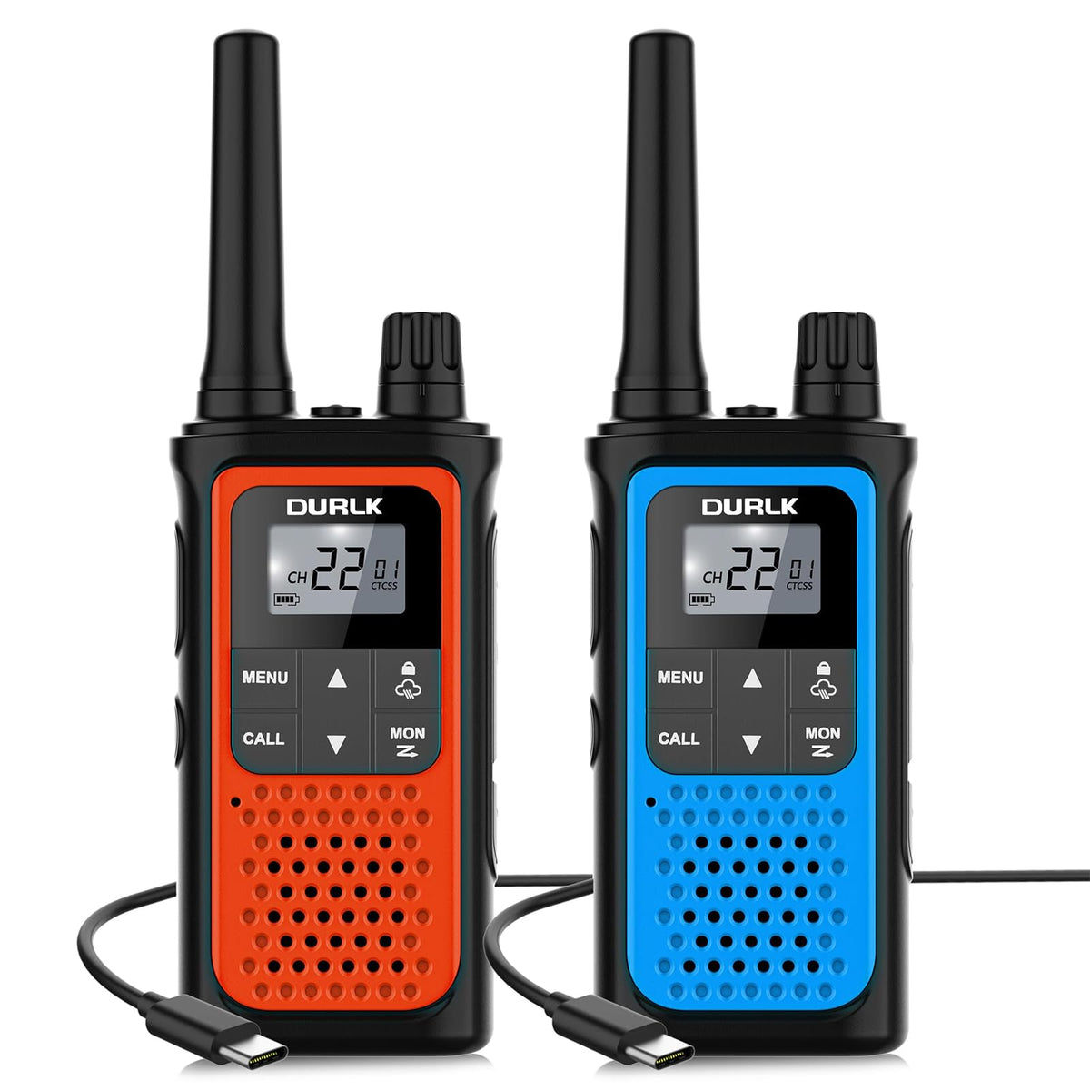 Walkie Talkies for Adults Long Range 2 Pack, Rechargeable Walkie Talkies 22 FRS Channels Two Way Radios with NOAA Weather Receiver, Noise Reduction, Volume Adjustment, LED Flashlight, 1800mAh Battery
