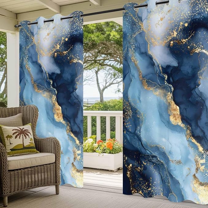 Marble Texture Outdoor Curtains