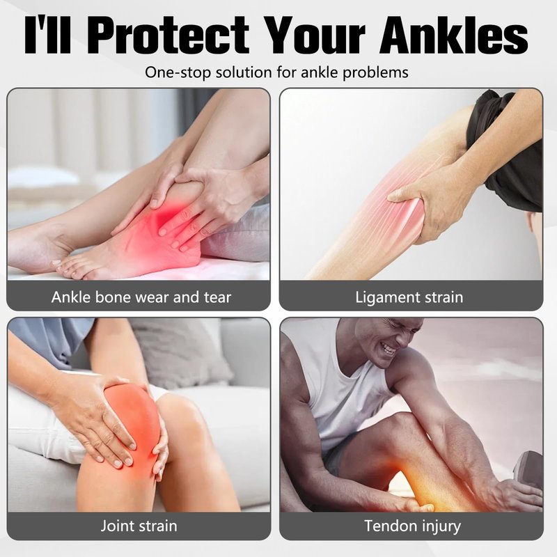 Ankle Brace Compression Support Stabilizer for Men Women, Ankle Support with Adjustable Wrap for Sports Training and Daily Activity, Protection Plantar Fasciitis Relief,Tendonitis,Sprained(Gray)