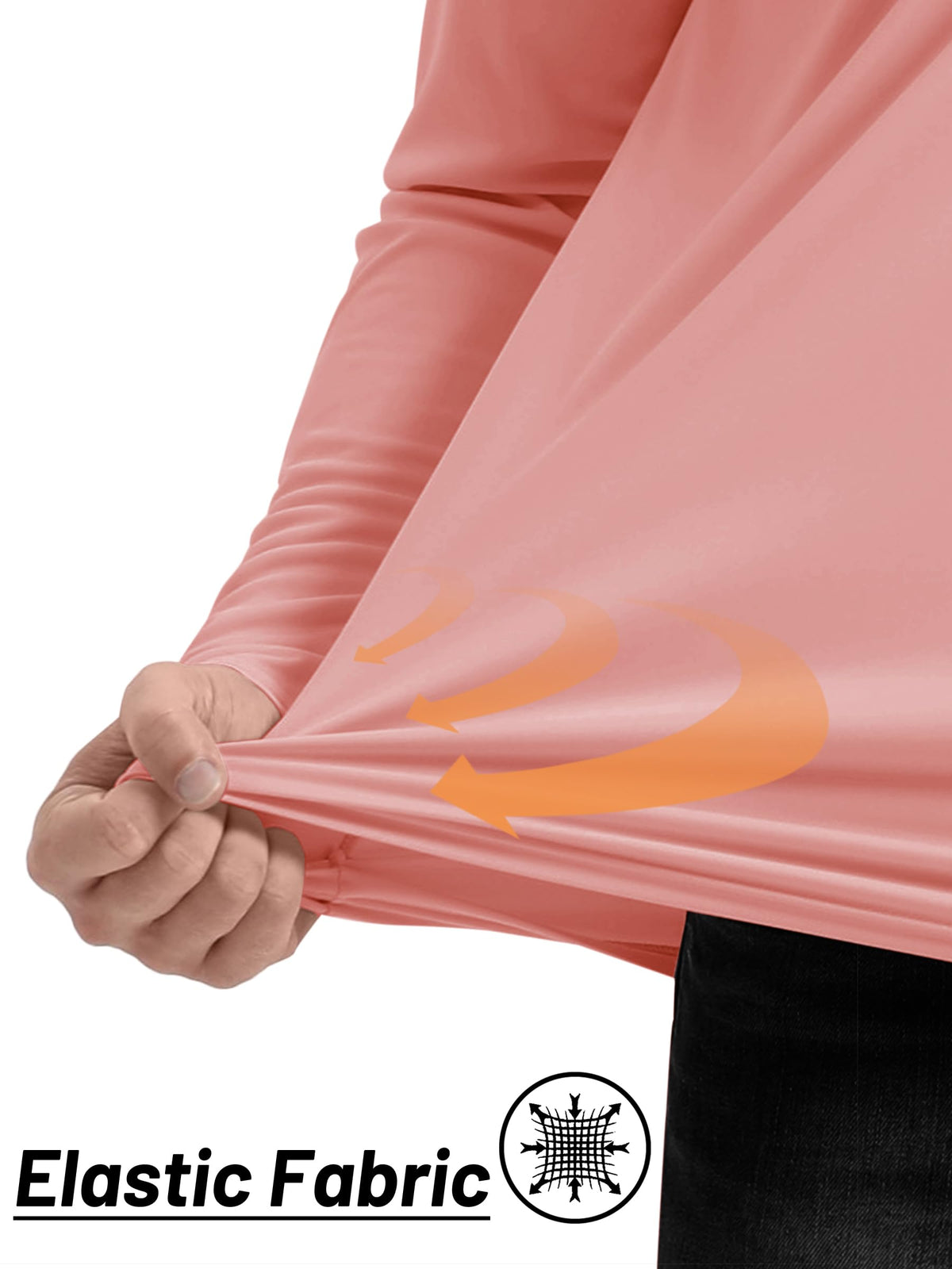 TACVASEN Mens UV Sun Protection Shirts Running Gym Athletic Long Sleeve Shirts for Swim Rash Guard Workout Dry Fit T-Shirts Grey Pink XXL