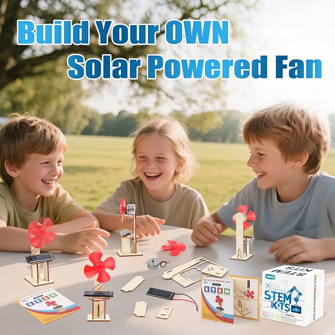 6 Pack STEM Science Kits for Kids Age 8-12, Solar Powered Fan 8-10, STEM Building Toys for Boys Girls Classroom Gifts, Electronic Motor Assembly Solar Kit, DIY Crafts Engineering Experiments