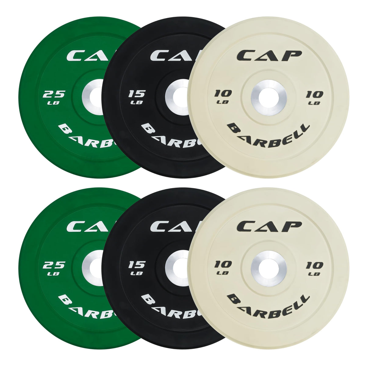 CAP 260lb Competition Olympic Bumper Plate Weight Set