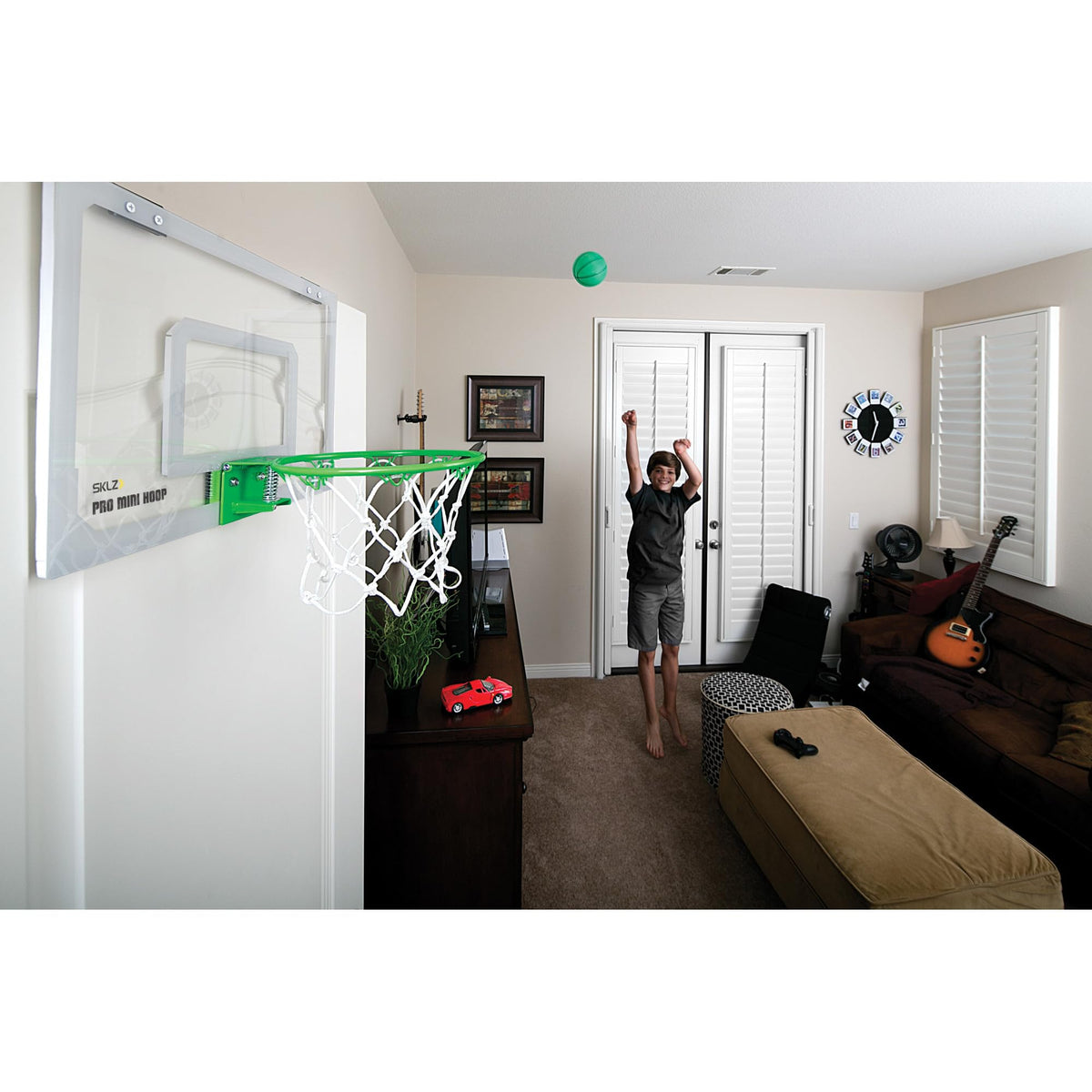SKLZ Pro Mini Basketball Hoop with Ball, Glow in the Dark (18 x 12 inches)