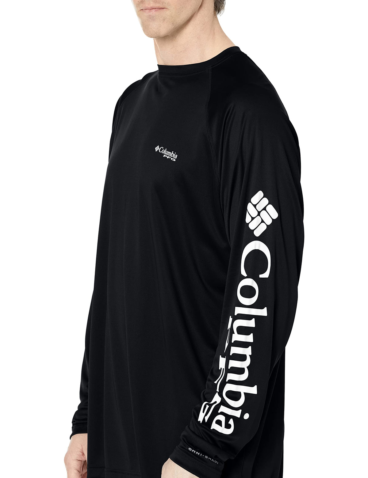 Columbia Men's PFG Terminal Tackle Long Sleeve Fishing Shirt, Black/Cool Grey Logo, 3X