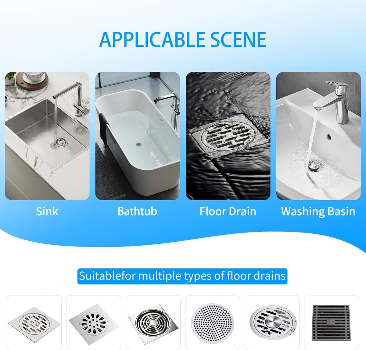 20 Pack Disposable Shower Drain Hair Catcher – 4" x 4" Mesh Drain Covers & Stickers, Filter Protector for Shower, Bathtub, Kitchen Sink & Laundry – Traps Human & Pet Hair