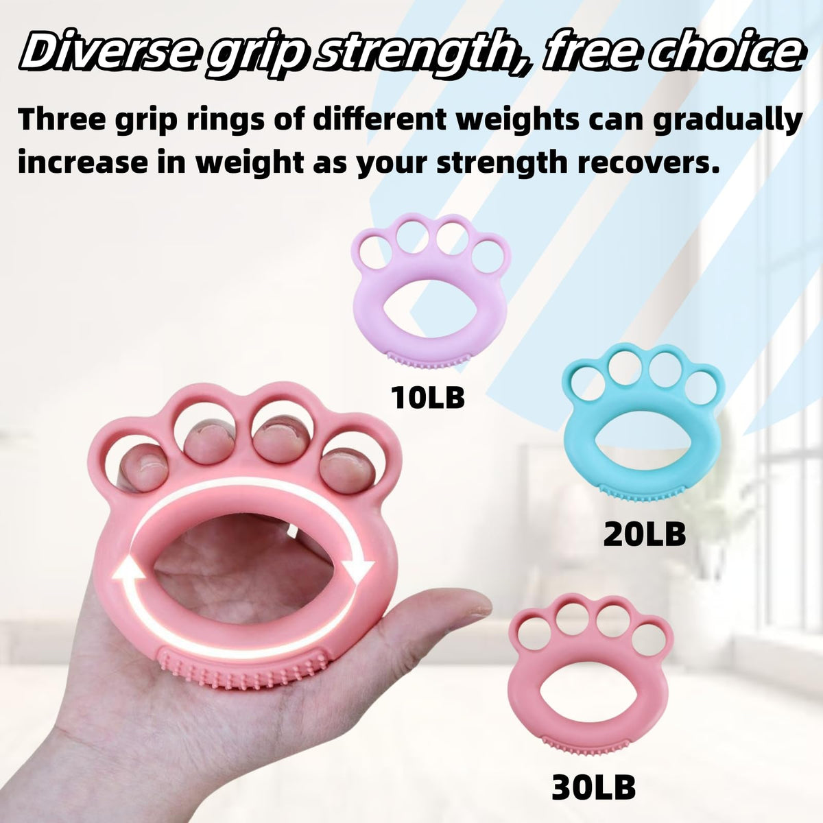 DEEYOTA Finger Exerciser & Hand Strengthener Rehab,Hand Exercisers for Therapy,Hand Exerciser,Grip Exerciser Hand Strengthener（4 Pcs）