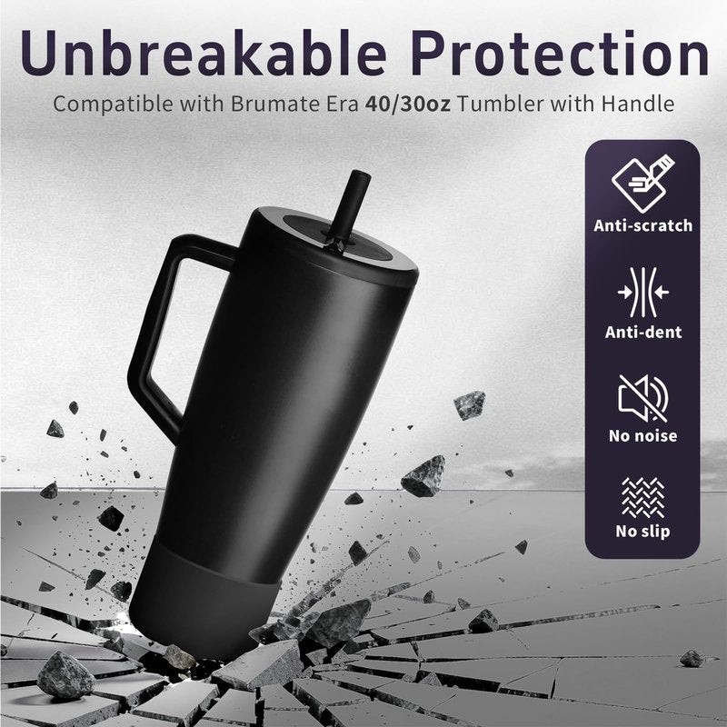 ZXFYE 2Pcs Protective Boot Compatible with Brumate Era/Era Flip 40 oz 30 oz Tumbler, Anti-Dent & Anti-Slip Silicone Bottom Cover Protector Sleeve Bumper for Brumate Era/Flip Tumbler with Handle