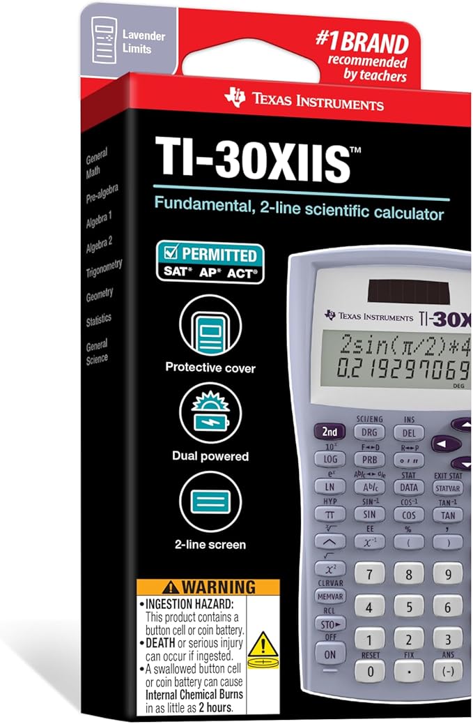 TI-30XIIS Scientific Calculator, Lavender Limits