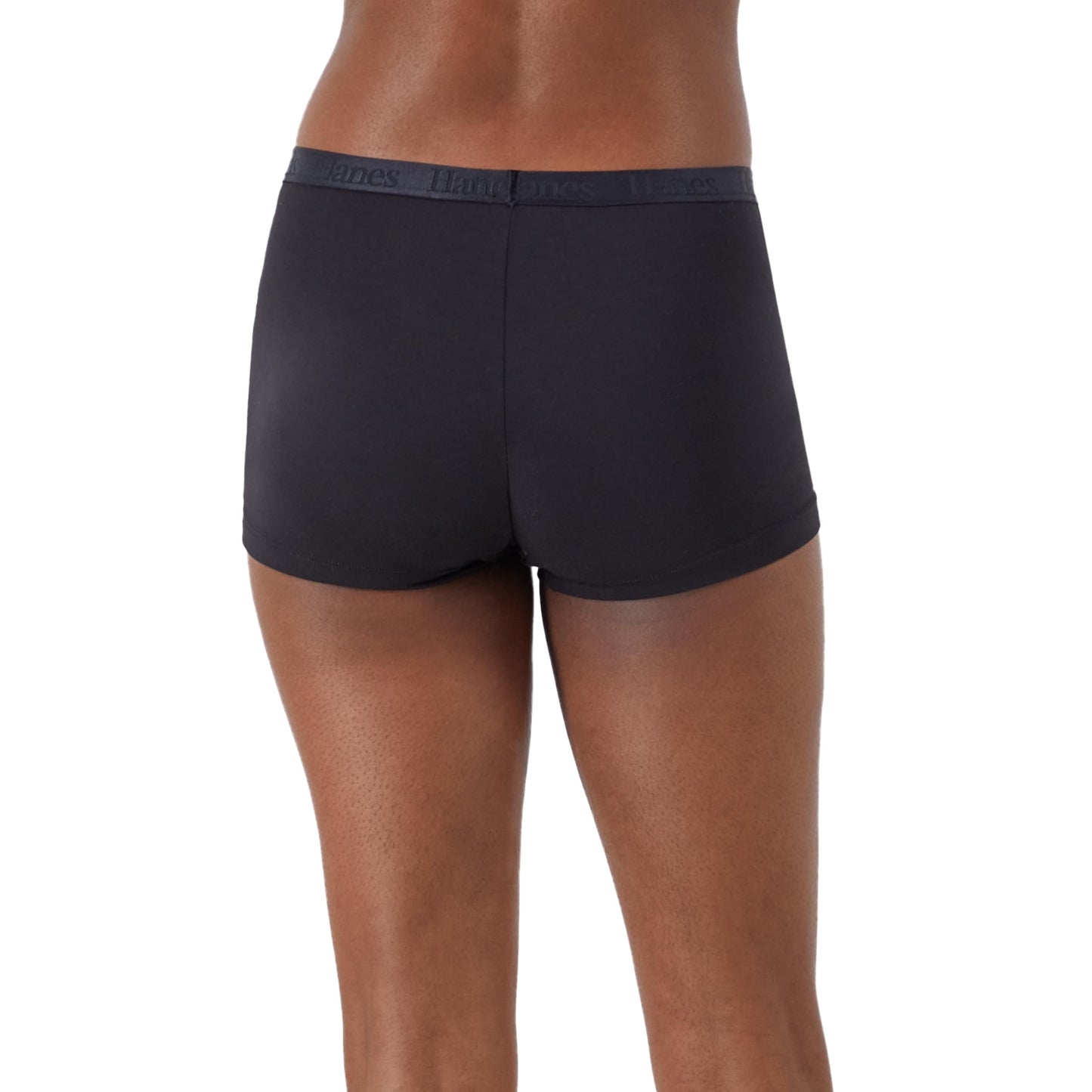 Hanes Women's Originals Supersoft Boxer Briefs, 5-Pack, Viscose from Bamboo Underwear, Black/Silver Opal/White
