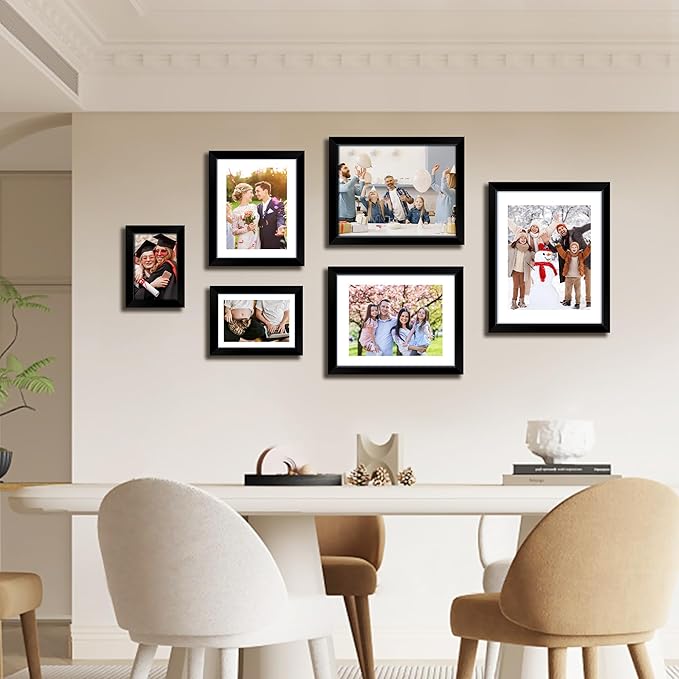 FIXSMITH 4x6 Picture Frame, Black Photo Frames with HD Plexiglass for Wall Hanging or Tabletop Display, 1 Pack