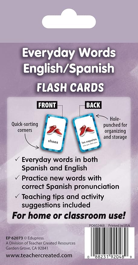 Everyday Words English/Spanish Flash Cards (EP62073)