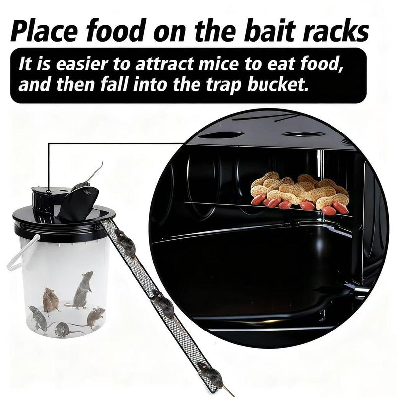 Bucket Lid Mouse Trap Metal 5 Gallon Bucket lid, Strong Material That Will Not Deform or be Bitten, Humane or Lethal Rat Traps, Auto Reset, Repeat Catch for Indoor Outdoor