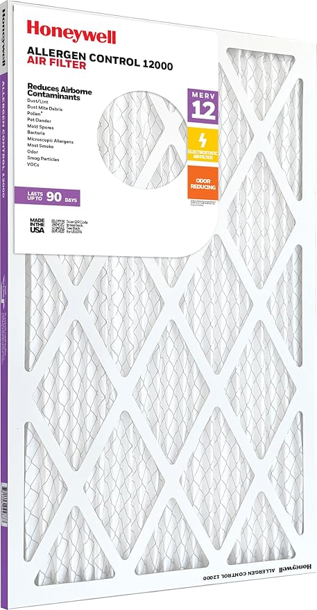 Honeywell 20x20x1 MERV 12 Electrostatic Pleated HVAC AC Furnace Air Filter |