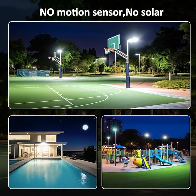 60W Flood Lights Outdoor,5400LM Bright Work Light Plug in,6500K Daylight White LED Flood Light Outdoor, IP66 Waterproof Exterior Floodlight for Yard Garage Stadium 2 Pack