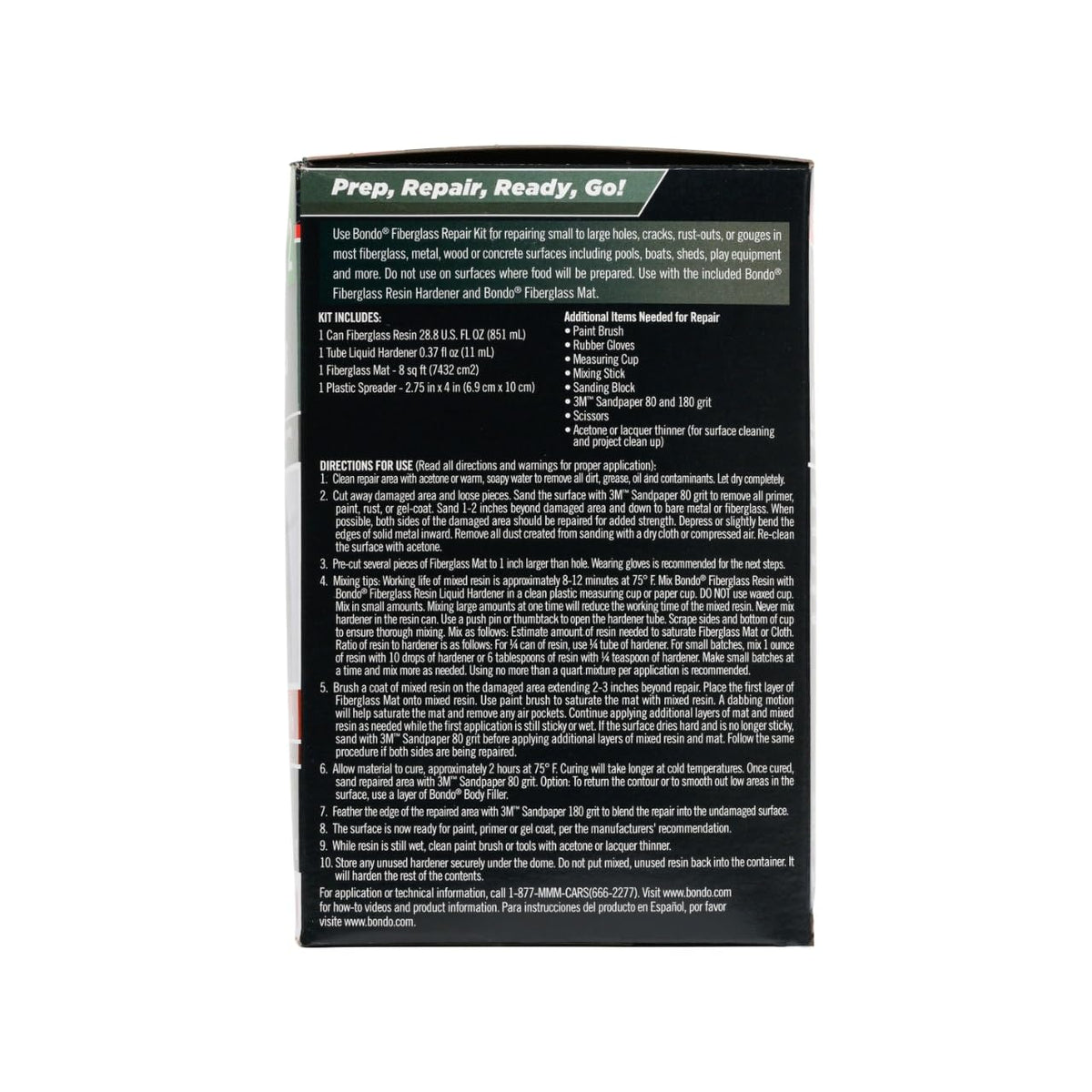 Bondo Fiberglass Resin Repair Kit, 00422, 0.9 Quart