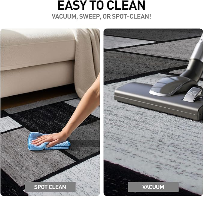 Rugshop Contemporary Modern Boxes for Hallway,Living Room,Bedroom,Kitchen Non Shedding Carpet Runner Rug 2'7" x 10' Gray