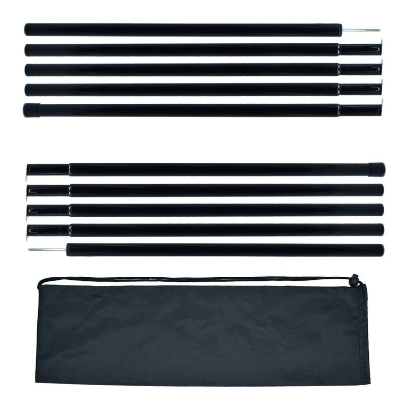 BATDIYOW Adjustable Tent Poles Steel Rods for Tarp Canopy Camping Replacement Set of 2 (Black)