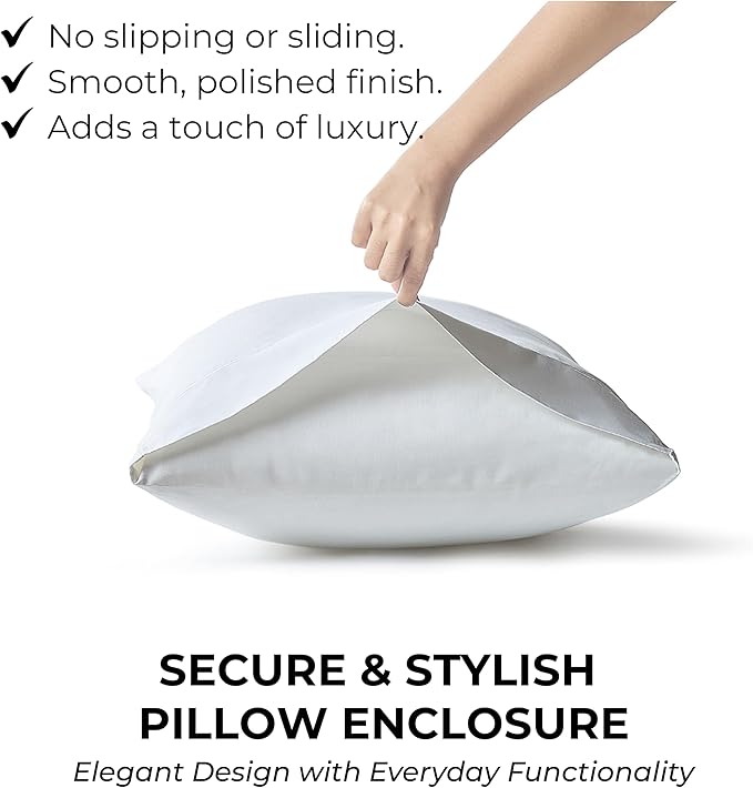 100% Natural Cotton Bed Sheets | 500 TC Single-Ply Sateen Weave Full Size Sheets | Soft, Breathable, Hypoallergenic Solid 4-Piece Bedding with Deep Pocket Fitted, Flat, Pillowcase | White