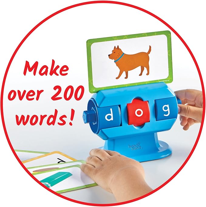 hand2mind Beginning Word Builder, CVC Word Games, Spelling Toys for Kids 3-5, Learning How to Read, Sight Words Flash Cards, Kindergarten Learning Activities, Science of Reading Manipulatives