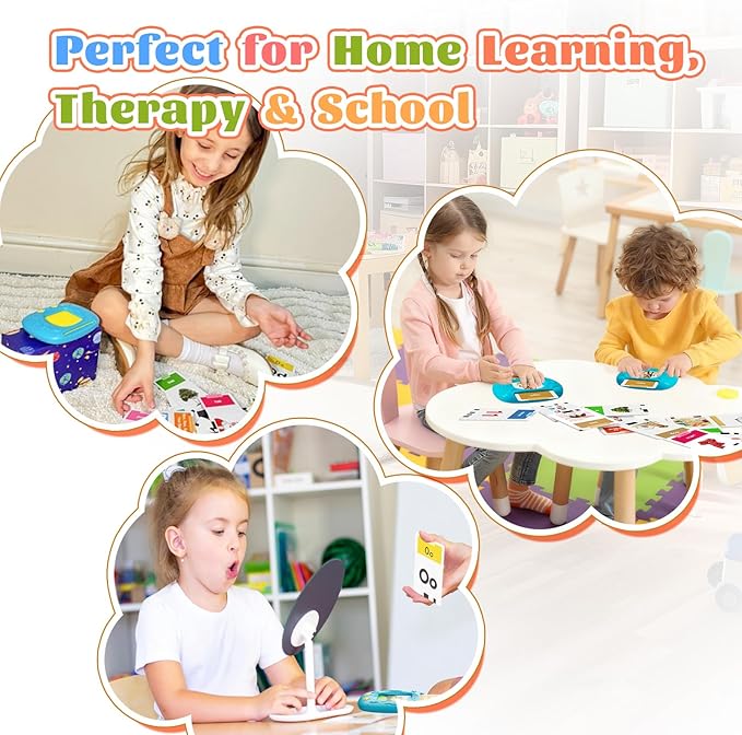 HOMESTEC Toddler Talking Flash Cards with 216 Double Sided Cards for Speech Therapy Learning for Ages 3 to 6 Featuring 24 Themes Short Sentences Real Sounds and Stories Easter Basket Stuffer for Kids