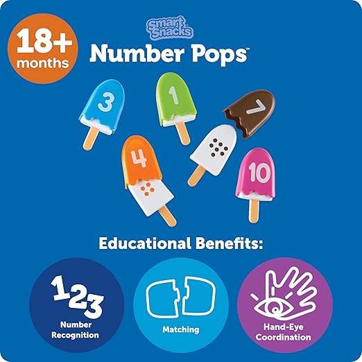 Learning Resources Smart Snacks Number Pops - Sorting Toys, Stacking Montessori, Classroom Must Haves, Math Manipulatives, Number Matching Games, Fine Motor Preschool, Speech Therapy