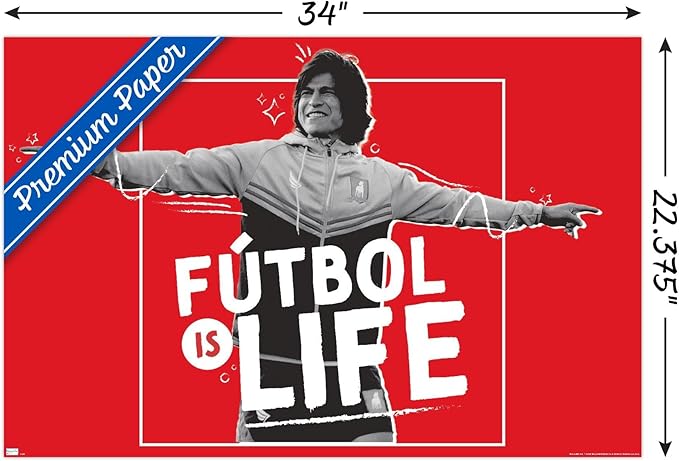 Ted Lasso - Futbol is Life Wall Poster, 34L" x 22.4W", Premium Poster & Mount Bundle