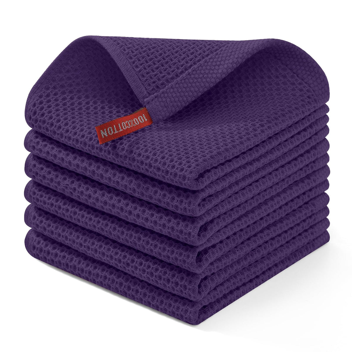 Homaxy 100% Cotton Waffle Weave Kitchen Dish Cloths, Ultra Soft Absorbent Quick Drying Dish Towels, 12 x 12 Inches — 12 x 12 - 12 Pack — 12 X 12 - 6 Pack