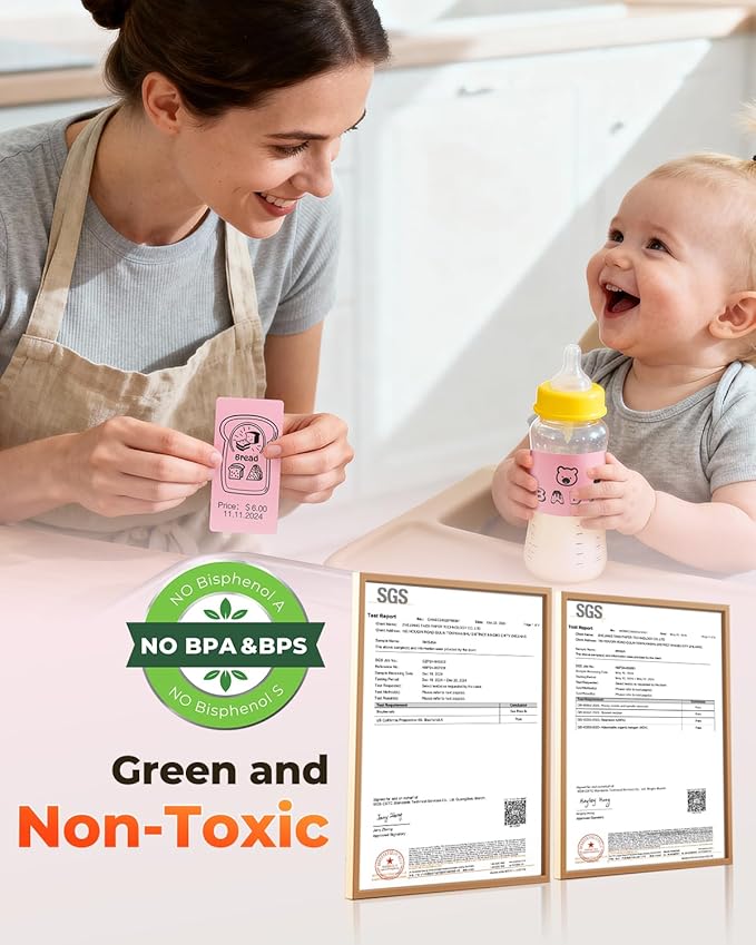 MUNBYN 4” X 2” Direct Thermal Labels, Thermal Printer Stickers, Strong Adhesive & Perforated Labels Paper for Barcode, Mailing, 500 Sheets/1 Roll, Pink