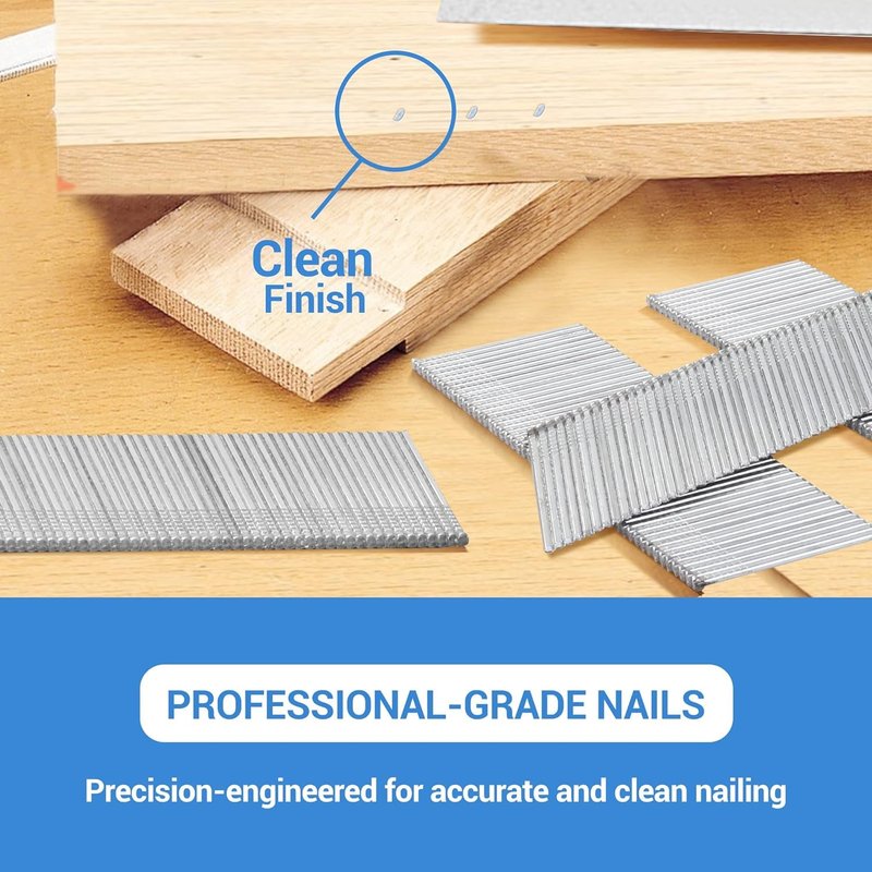 meite 16 Gauge 20 Degree Angled Finish Nails 1-1/4 Inch Leg Galvanized No-rust Finishing Nails for Finish Nailer Gun - Cabinet Crown Baseboard 4,000PCS