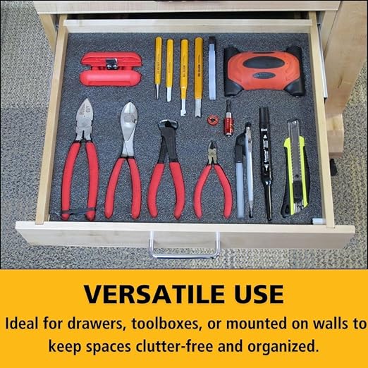 FastCap Kaizen Foam Sheet for Tool Box Organizers and Storage - Perfect for Professional Contractors and Technicians - 20mm Thickness, 2' x 4' Sheet Size, Black & White