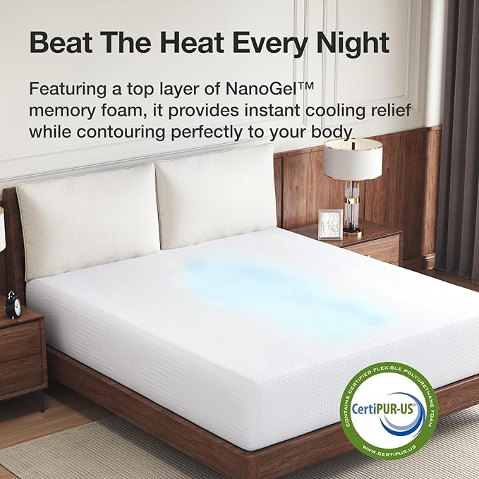 Novilla 14 inch Twin Memory Foam Mattress, Gel Memory Foam Mattress for Cooling Night Sleep & Pressure Relief, CertiPUR-US Certified