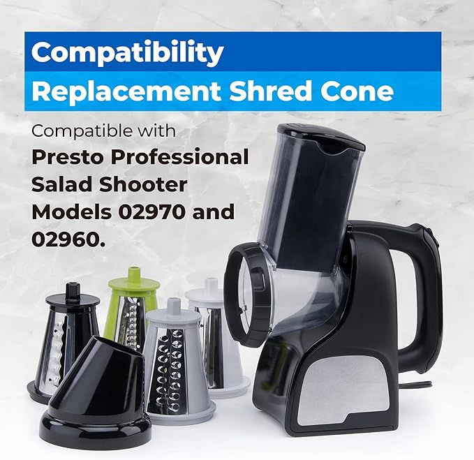 Medium Shred Cone for Presto Professional Salad Shooter Models 02970 02960